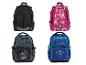 Sacs à dos noirs, roses, bleus et noirs avec motifs de skateboard et signe de paix