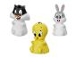 Sylvestre, Bugs Bunny et Titi en jouets.