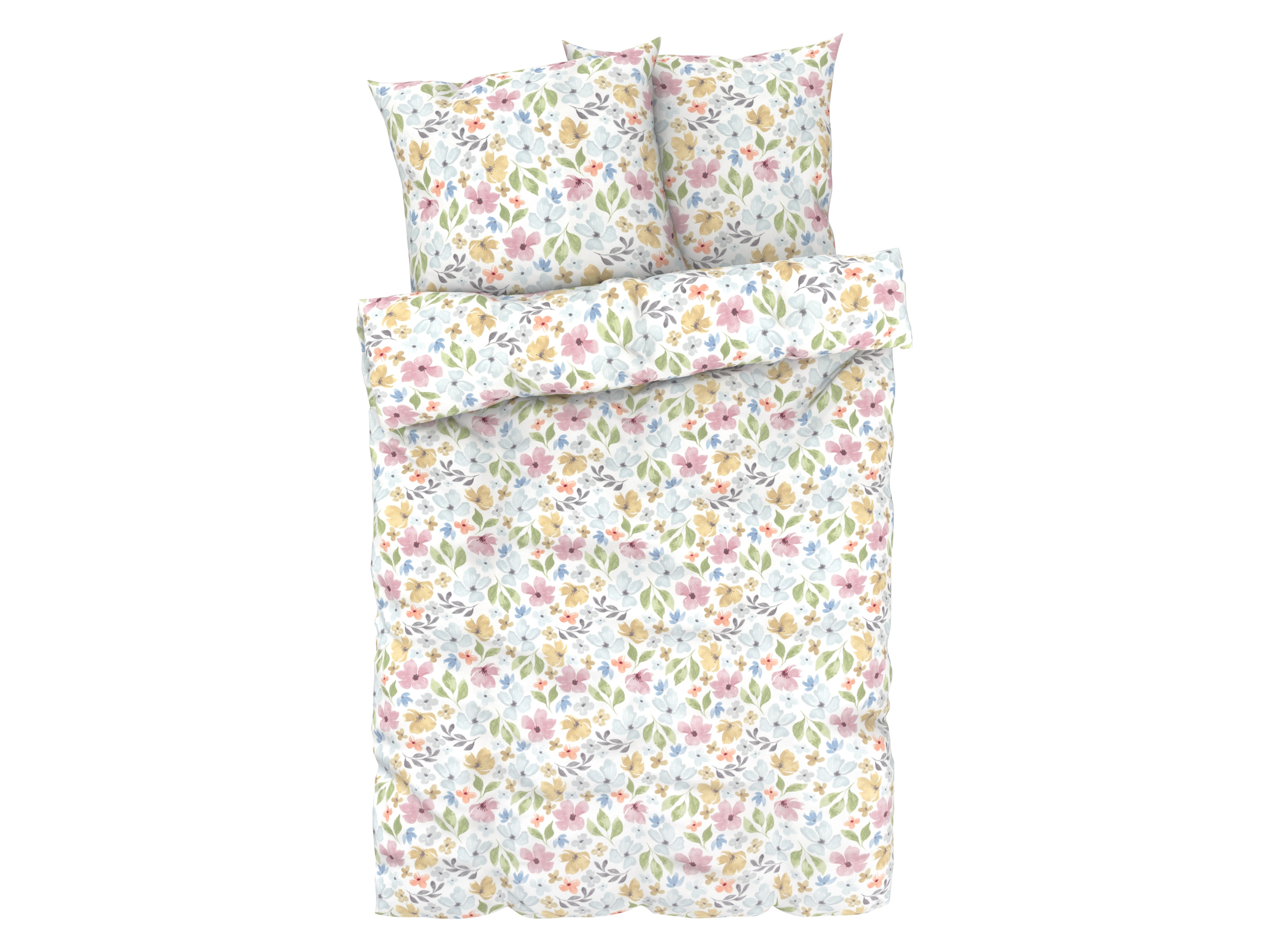 LIVARNO home Parure de lit en satin microfibre, 240 x 220 cm  (fleurs)