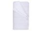 Couette blanche roulée avec motif matelassé.