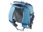Un sac à dos bleu avec un panneau arrière en mesh.