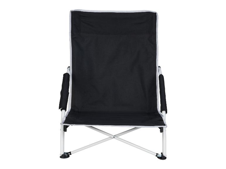 Chaise de camping pliante noire avec cadre en métal blanc