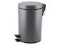 Poubelle à pédale grise avec couvercle et poignée