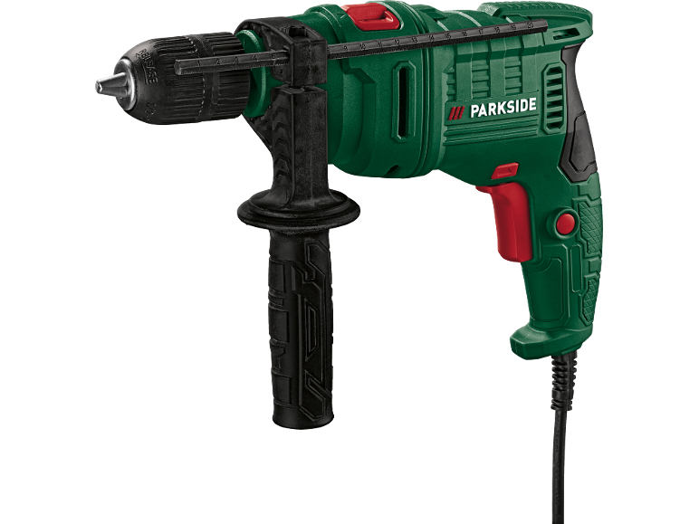 Perceuse à percussion avec boîtier vert et noir et gâchette rouge