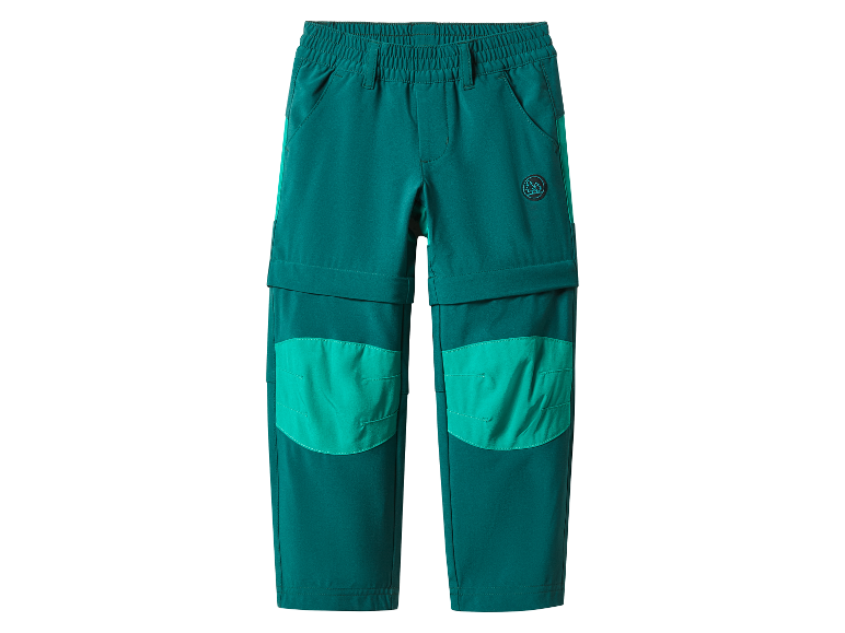 Pantalon enfant zippé, sarcelle et vert clair, de marque inconnue.