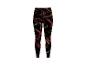 Legging de sport femme avec motif ondulé noir, rouge et vert.