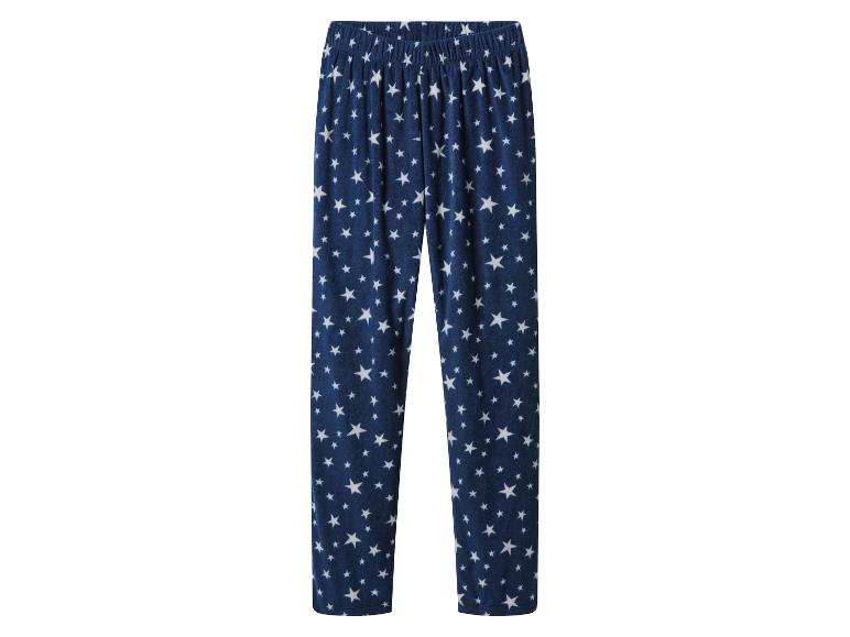 Pantalon de pyjama en polaire bleu avec imprimé étoiles blanches