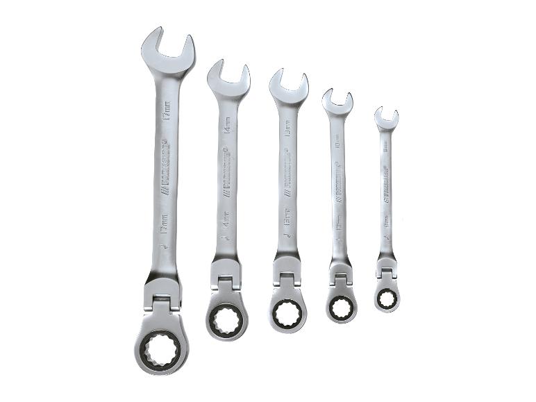 Jeu de clés mixtes à cliquet flexible Parkside, de 8mm à 17mm.