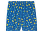 Short bleu avec un motif de batteries, symboles wifi et autres icônes technologiques.