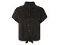 Chemise noire à nouer, manches courtes.