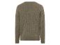 Un pull en maille torsadée vert olive pour homme.