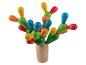 Jouet en bois coloré en forme de cactus avec lettres et chiffres