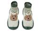 Chaussons bébé tricotés avec motif ours.