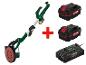 Ponçeuse électrique sans fil Einhell avec deux batteries et chargeur.