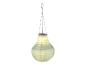Lanterne solaire suspendue, style papier, couleur vert pâle.