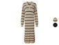 Robe beige à rayures avec manches longues