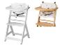 Chaises hautes Safety 1st : modèle blanc et modèle bois avec coussin ourson.