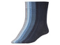 Six paires de chaussettes dans des tons gris et bleus.