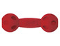 Un jouet pour chien Nerf rouge en forme de ballon de football.