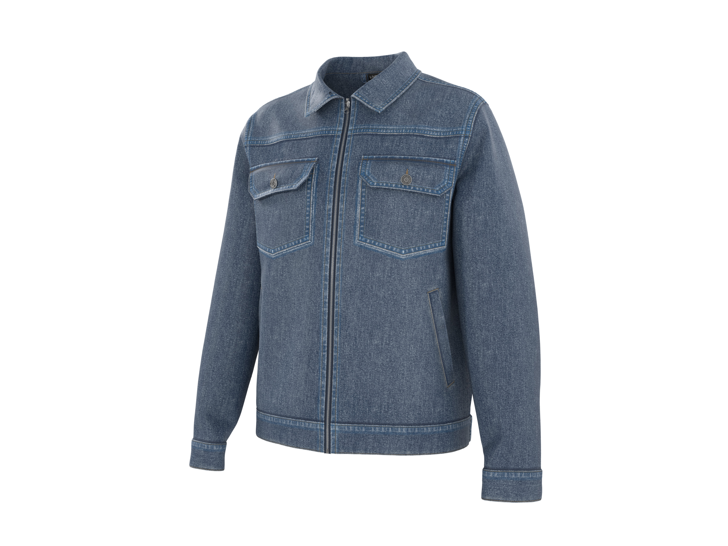 LIVERGY® Veste en jean homme (bleu, S)