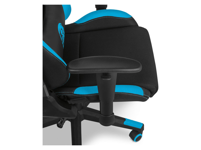 Aller en mode plein écran : LIVARNO home Chaise de gaming au design de course, noir/bleu - Image 7