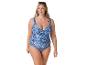 Maillot de bain une pièce, imprimé paisley bleu.
