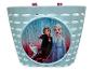 Un panier de vélo bleu clair avec Olaf, Anna et Elsa de La Reine des Neiges.