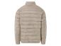 Blouson matelassé beige à manches longues.