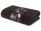 Serviette de bain gris foncé avec un motif floral