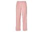 Un pantalon rose avec une taille élastique.