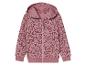 Sweat-shirt rose à capuche et fermeture éclair avec un motif abstrait de cœurs