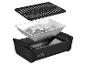 Grill Meister : barbecue électrique avec grille, bac de récupération et couvercle.