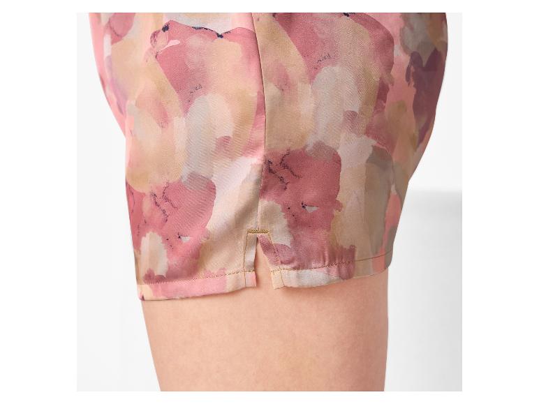 Shorts femme à motif abstrait rose et beige