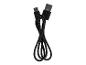 Câble USB noir avec connecteurs microUSB et USB-A.
