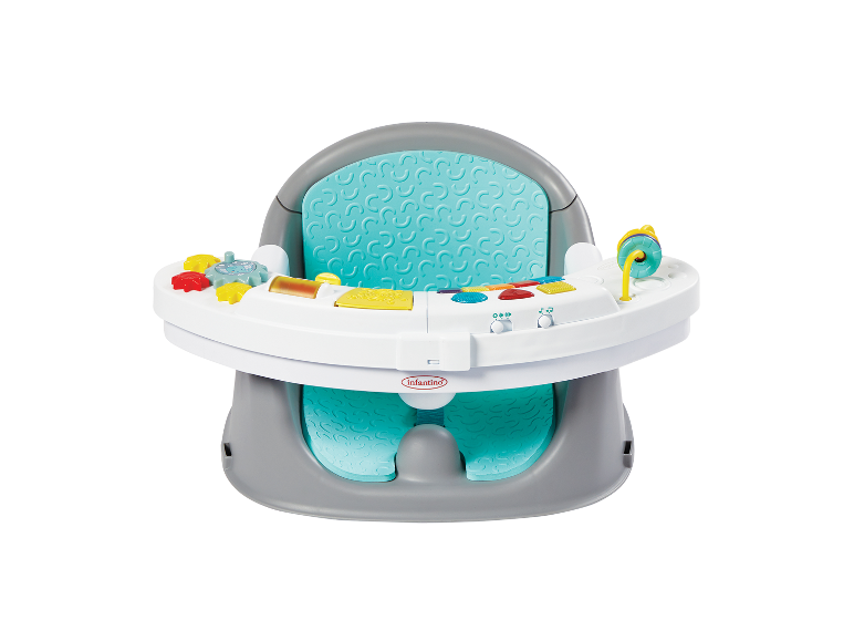 Siège d'appoint Infantino avec jouets intégrés pour bébé.