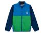 Veste polaire enfant bleue et verte avec fermeture éclair et points décoratifs