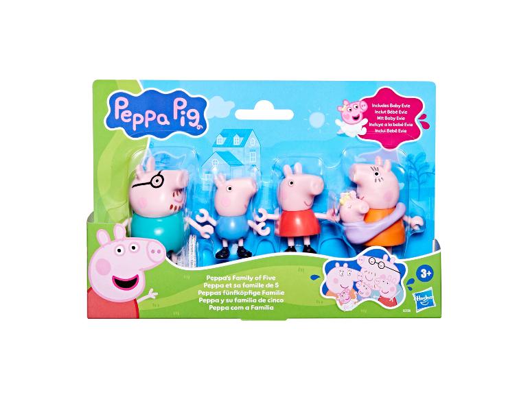 Figurines d'action famille Peppa Pig avec Bébé Evie dans l'emballage.