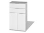 Armoire blanche avec deux portes et deux tiroirs