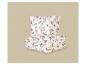 Parure de lit blanche avec motif floral et papillons.