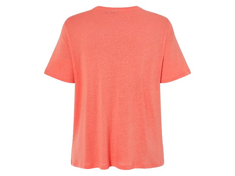 T-shirt corail à manches courtes pour femme.