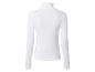 Haut blanc à col roulé et manches longues pour femme, vue de dos.