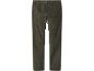 Vue arrière d'un pantalon en velours côtelé vert olive pour homme avec poche.