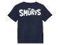 Un t-shirt bleu marine avec les Schtroumpfs.