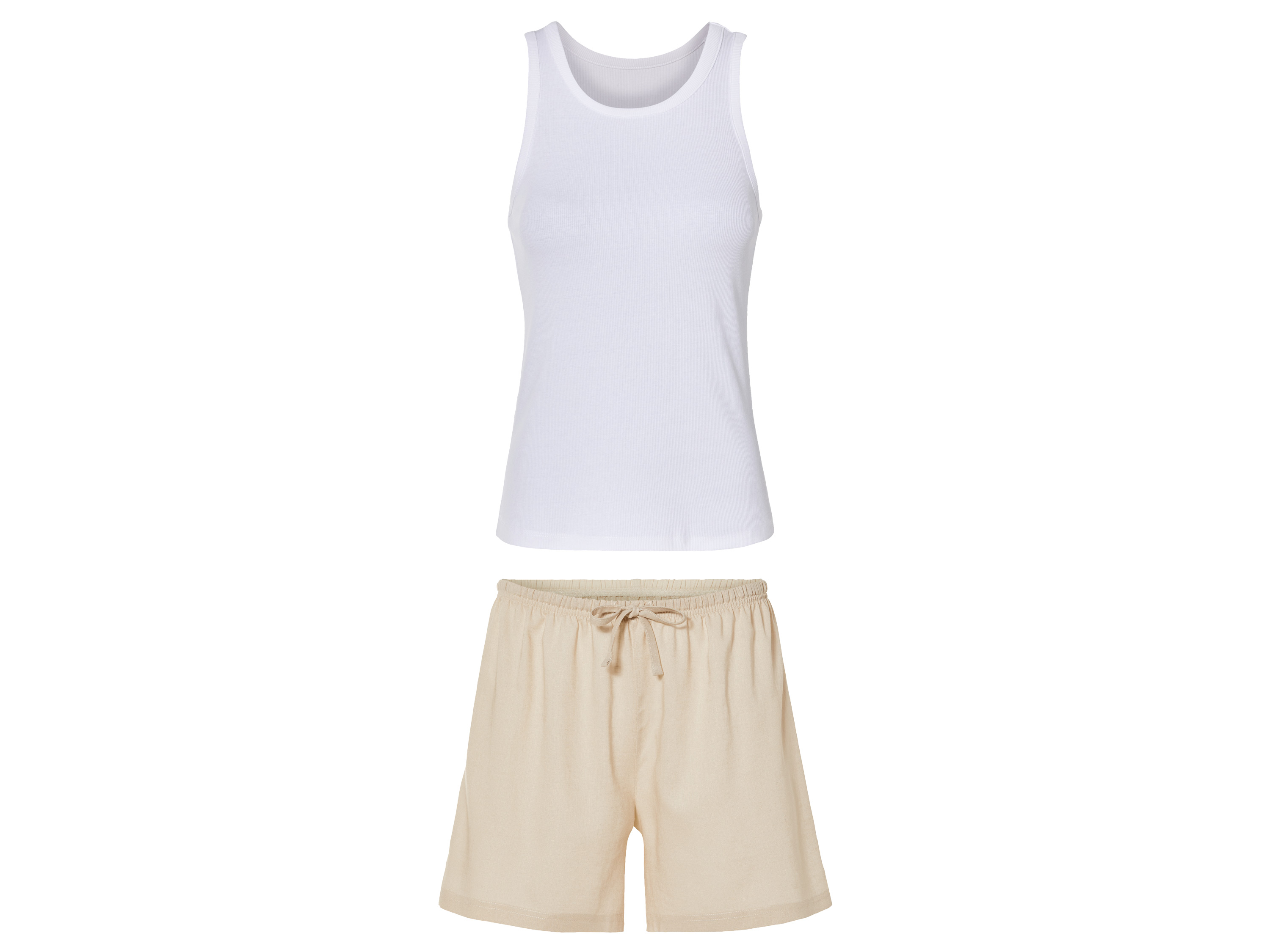 esmara® Ensemble pyjama femme (S (34/36), blanc/beige)