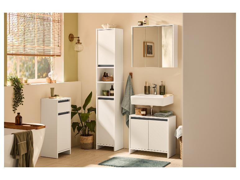 Meuble sous-vasque LIVARNO® Oslo dans une salle de bain moderne et lumineuse.