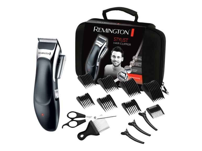 Tondeuse à cheveux Remington Stylist avec un ensemble d'accessoires.