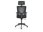 Chaise de bureau noire avec dossier en maille et appui-tête