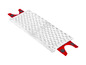 Une serpillière en microfibre blanche avec des clips de fixation rouges