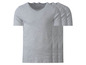 Trois t-shirts gris à col en V.