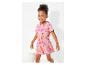Robe de plage rose à capuche pour enfant, motif baleines et étoiles de mer.
